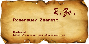 Rosenauer Zsanett névjegykártya